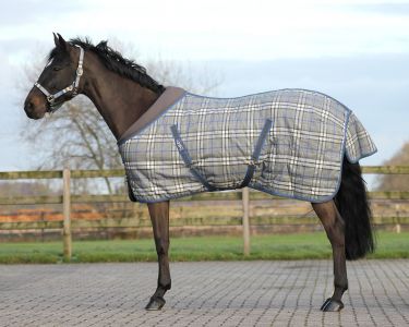 Staldeken QHP luxe met fleecekraag (300gr) Castlerock paardendeken