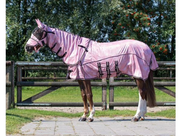 Fascineren landheer Structureel Vliegendeken met losse hals, buikflap, incl. vernieuwd masker met neus flap  | Goedkopepaardendekens.nl