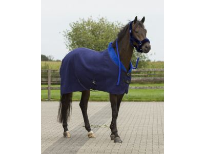 Alaska teddyfleece navy/blauw paardendeken 