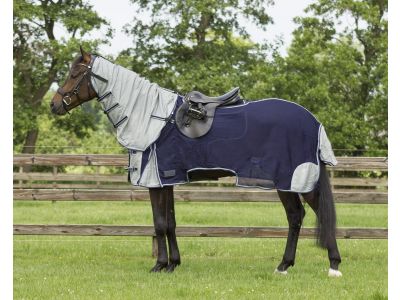 Vliegenrijdeken met losse hals blauw qhp