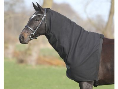 Losse hals van fleece zwart paardendeken