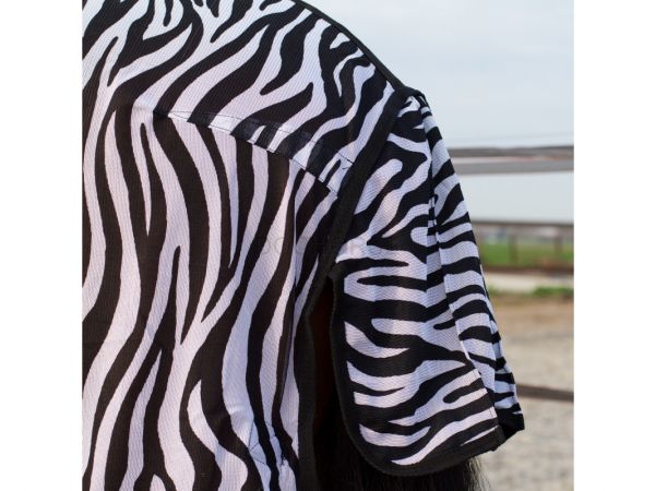 Vliegendeken met losse hals en buikflap, incl. masker Zebra