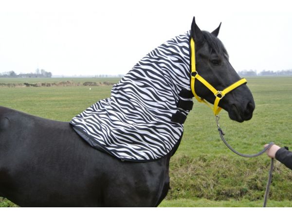 Regendeken de luxe 0 gram paardendeken met Zebra print en fleecevoering