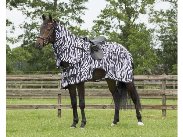 QHP Vliegenrijdeken met losse hals Zebra