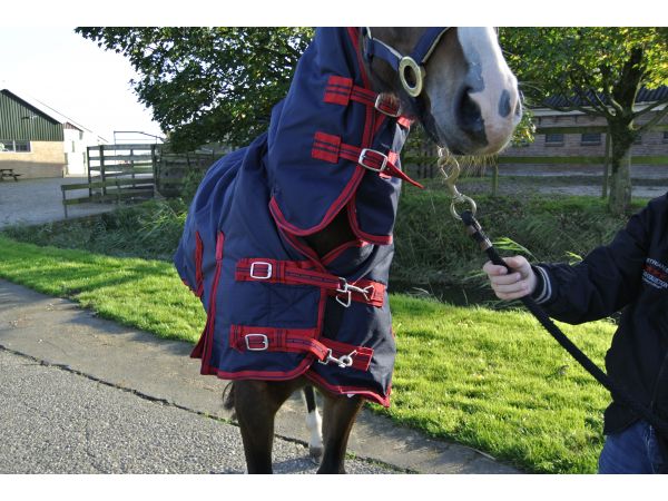 Buitendeken luxe met hals 300gr Navy paardendeken