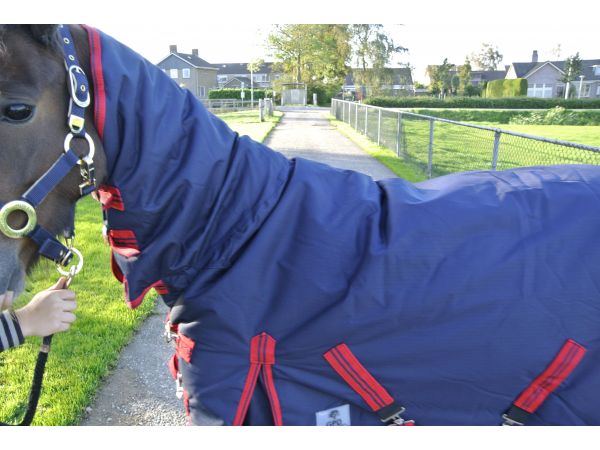 Buitendeken luxe met hals 300gr Navy paardendeken