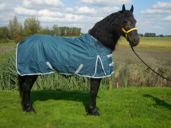 Buitendeken de luxe 450gr petrol groen paardendeken