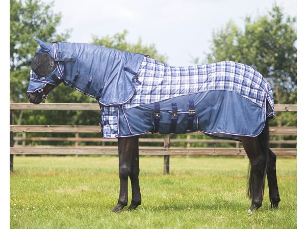 vliegendeken met nekt en hoed  check qhp paardendeken