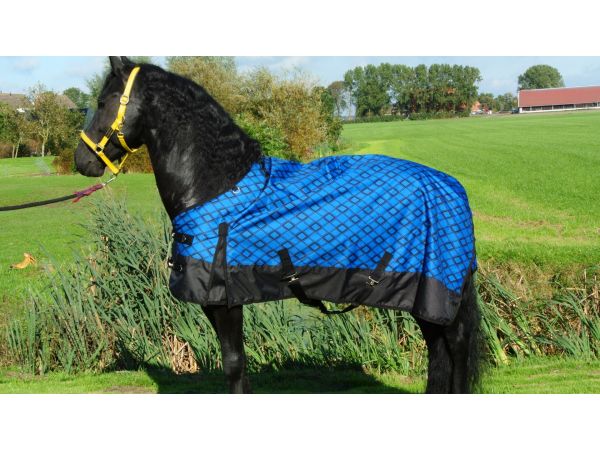 Buitendeken Regendeken luxe 100gr Kobaltblauwe ruit